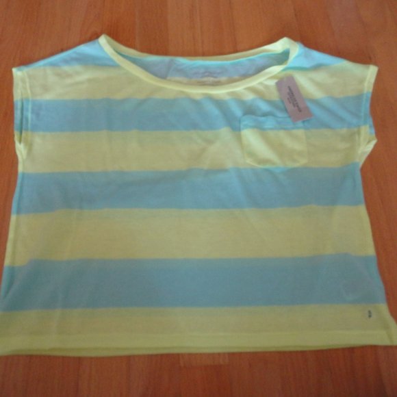 American Eagle Feather Light green/blue stripe tee - Picture 6 of 8